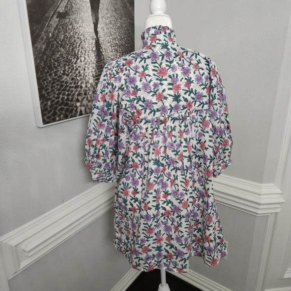 SUR LA VAGUE Women's Blouse Mini Dress o/s Puff-sleeve - Picture 7 of 9